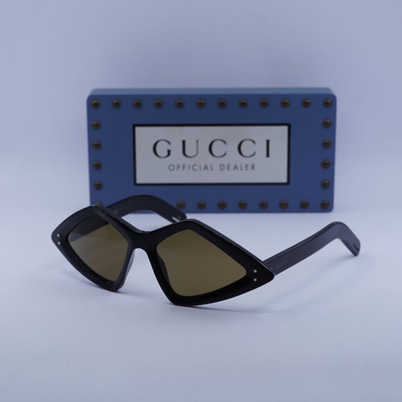 Gucci GG0496S 001 Cat Eye Sunglasses - Black/Brown - Picture 1 of 11